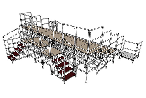 modular staging for schools include step ramps