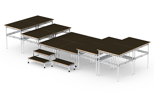 portable staging for schools come in kits